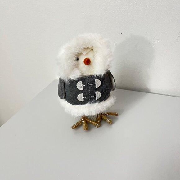 Target Wondershop Featherly Friends 2018 ALDER Bird‎ Christmas Fur Hood Grey - Picture 1 of 7